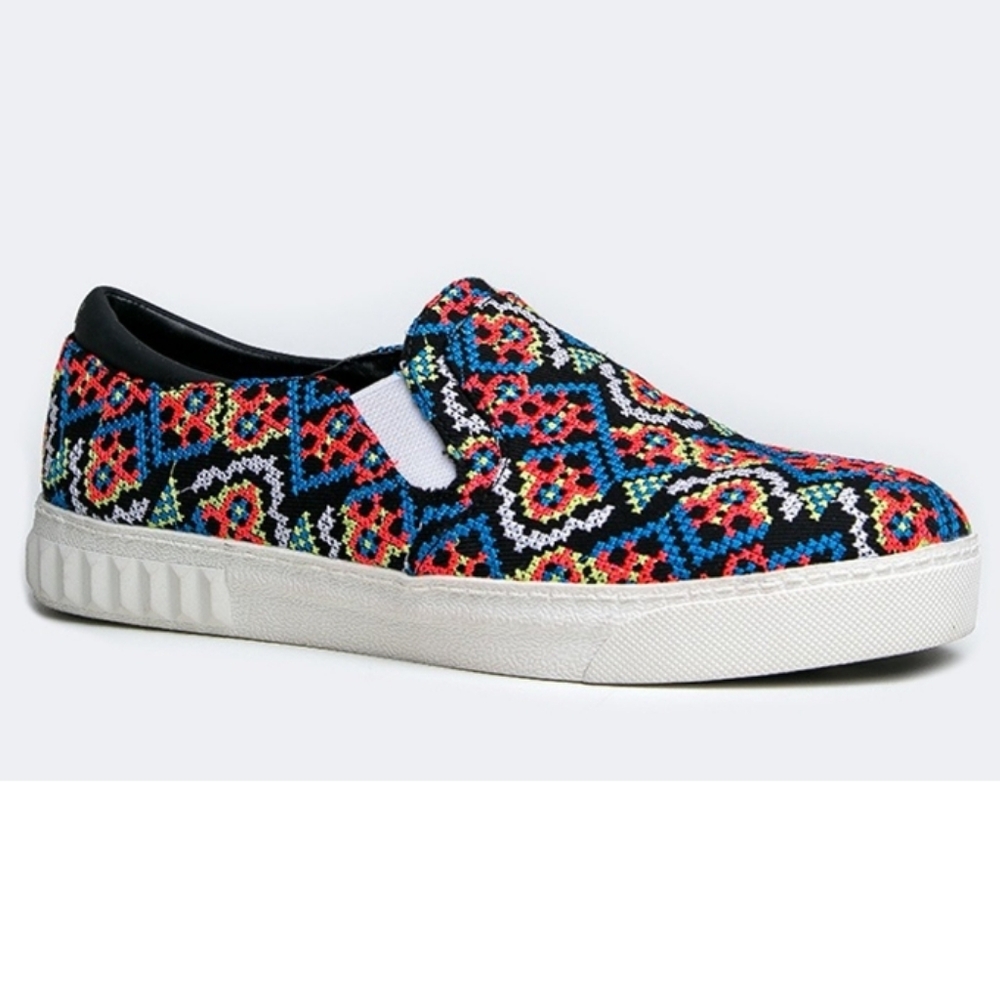Sam Edelman Circus Celeste Embroidered Tapestry Slip On Sneakers,Size 6.5M